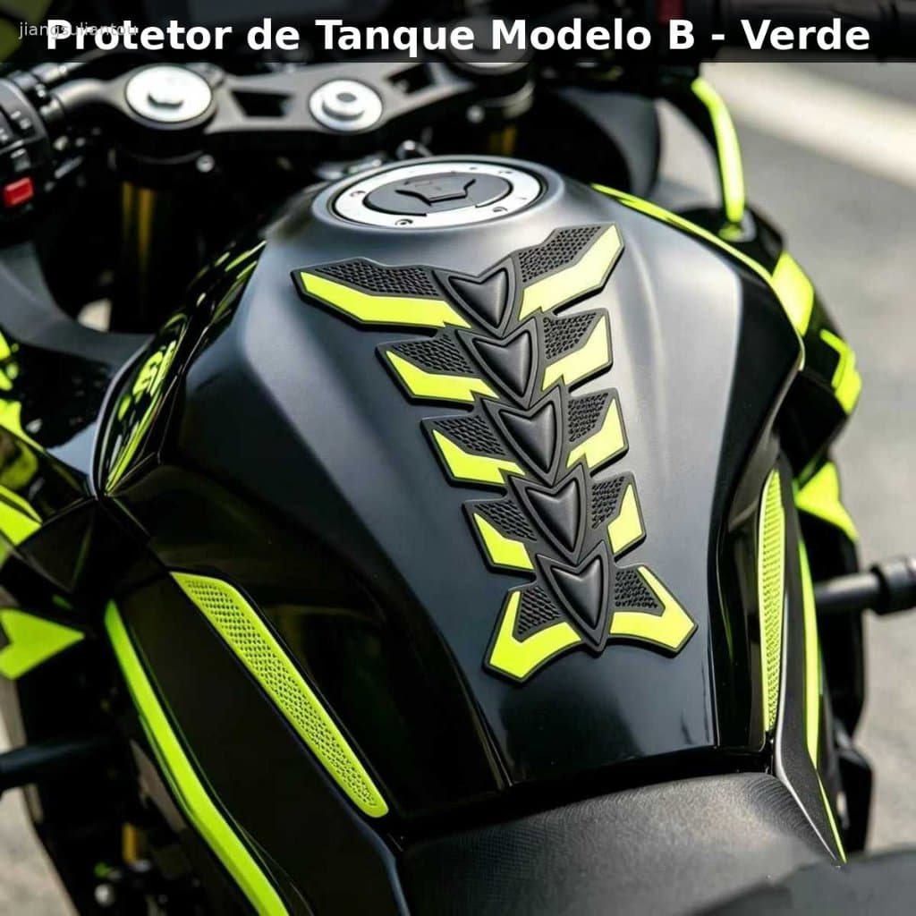 Protetor de Tanque de Moto Antiderrapante Modelo Espinha de Peixe em Borracha 3D Universal