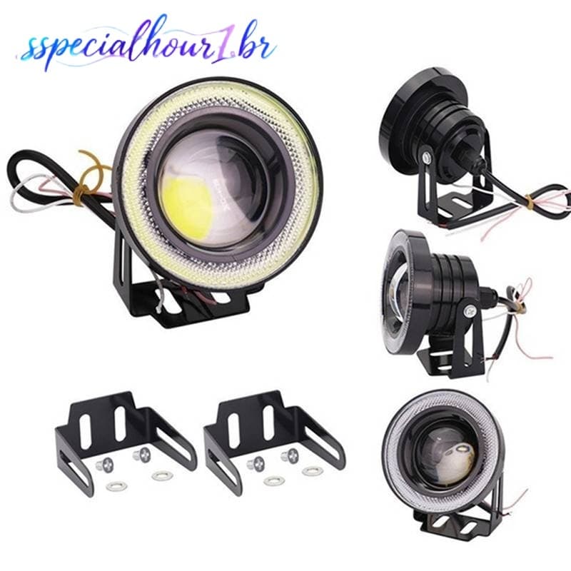 PCL 2.5'15w Carro Branco COB LED Projetor Olhos De Anjo Anel Azul DRL Lâmpada De Luz De Nevoeiro N