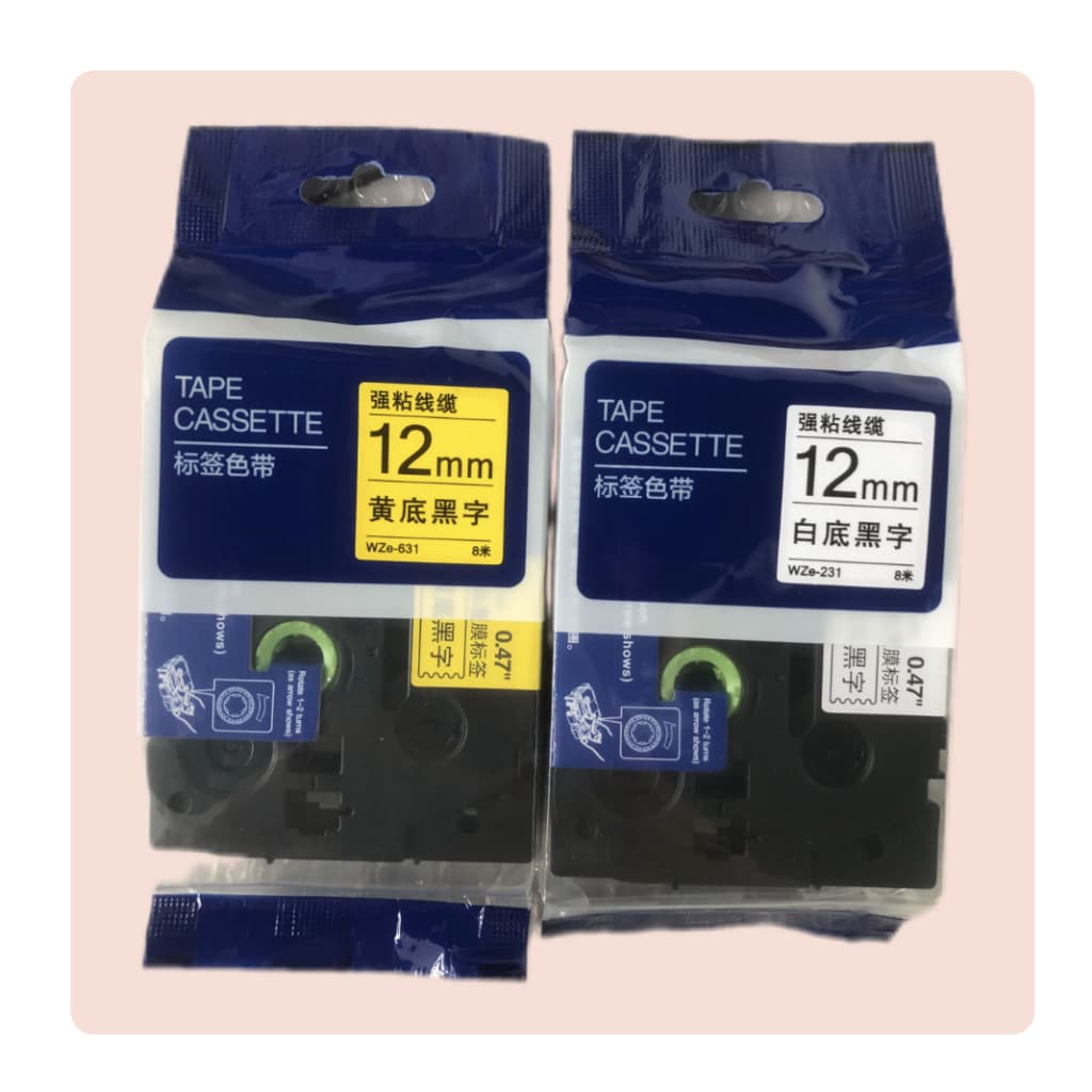 Adequado para fita de máquina de etiquetas Brother E100B/D210/200kt/P700/D450 papel de etiqueta wze631/231