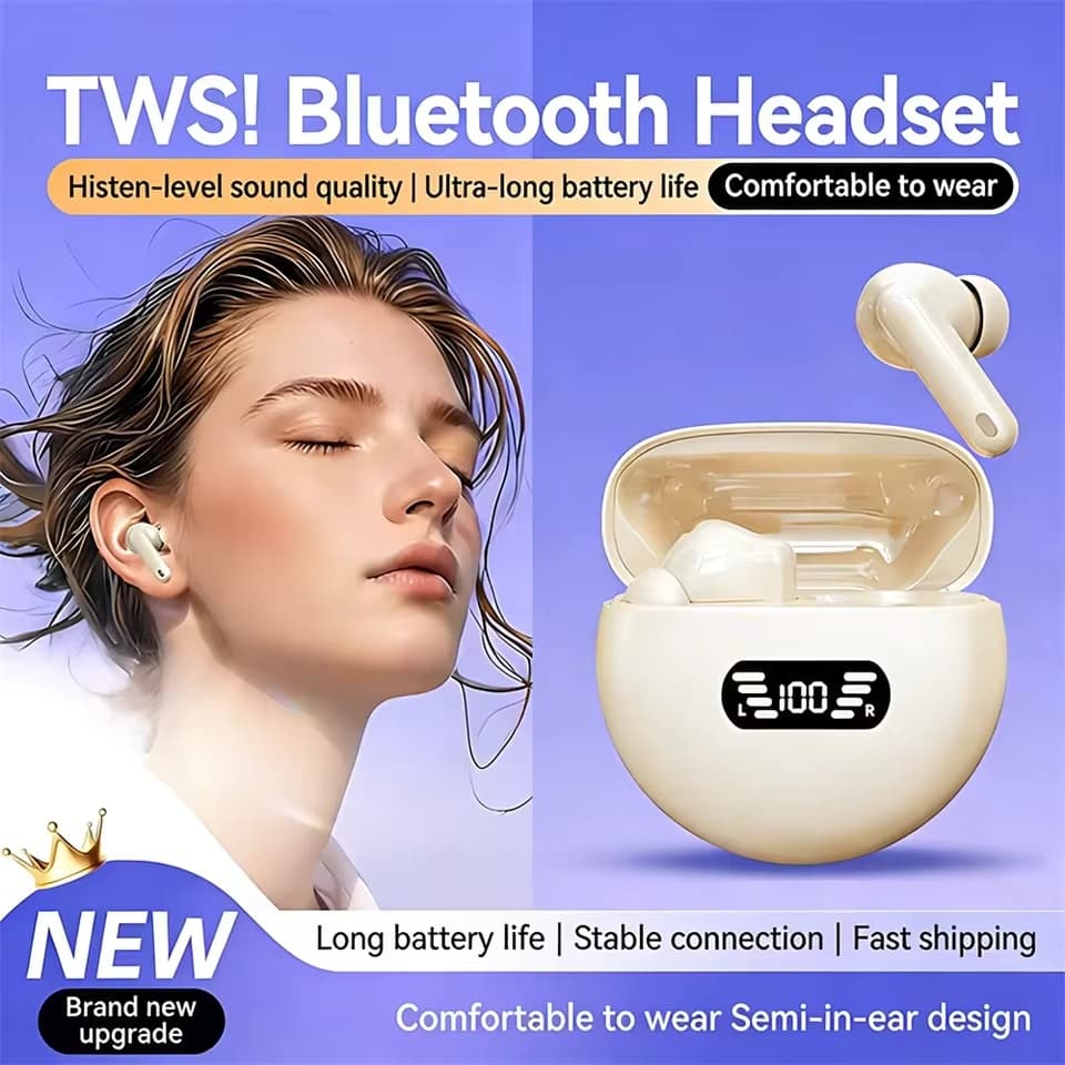 TWS Fone De Ouvido Intra-Auricular Sem Fio Bluetooth Display Digital Longa Duração Da Bateria Esportes Fones Baixo Atras