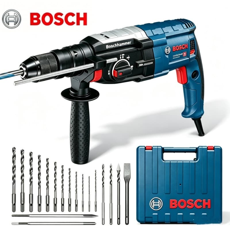GBH 2-28D Professional  Rotary Hammer Drill with SDS Plus, Drills Concrete and Masonry, with Carrying Case