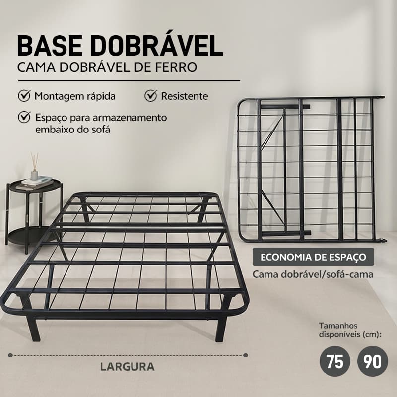 Estrutura de Cama Dobrável – Basta Abrir Para Usar Sem Necessidade de Montagem
