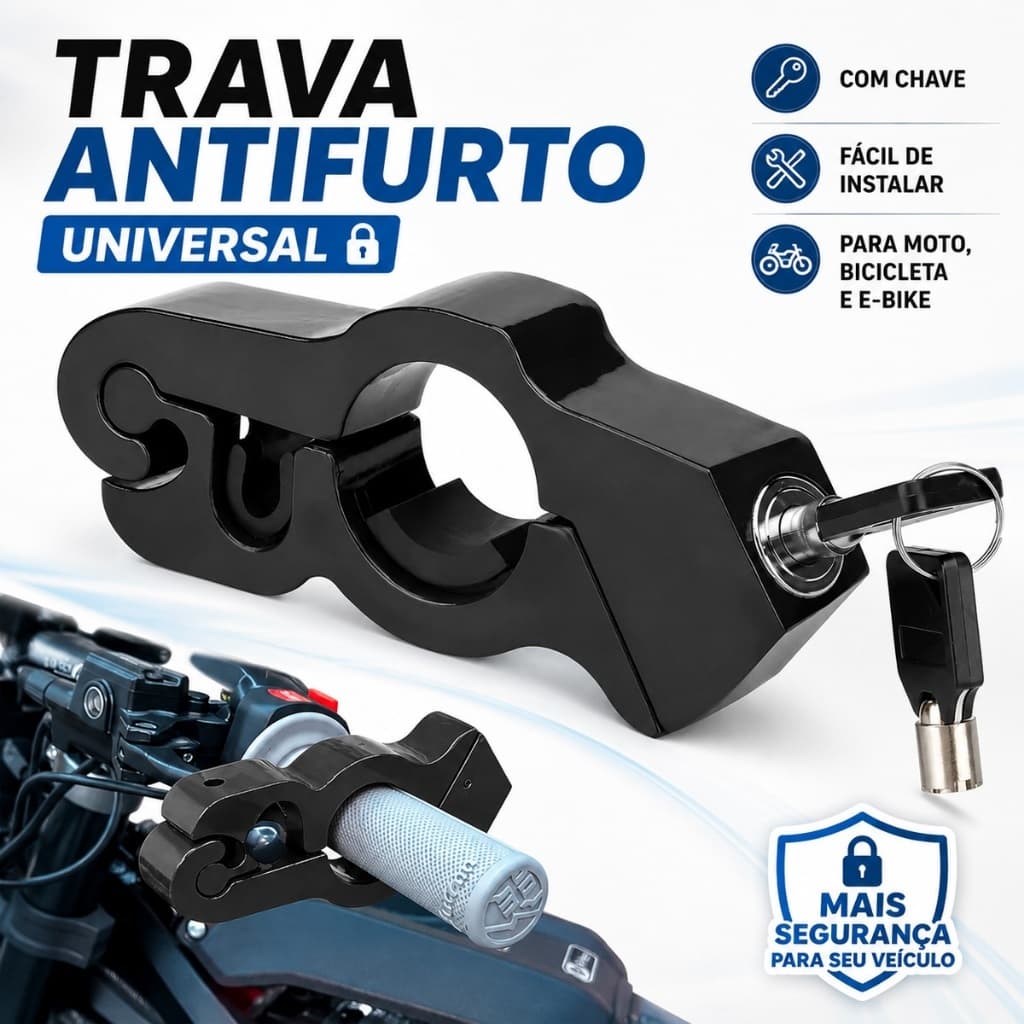 Trava Antifurto Trava Manete Freio Acelerador Moto Reforçado