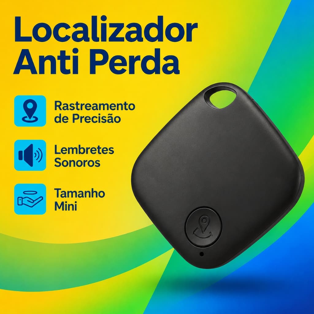 Rastreador Bluetooth Smart Tag Localizador Anti Perda Mini com Alarme Sonoro para Chaves Mochila Pet