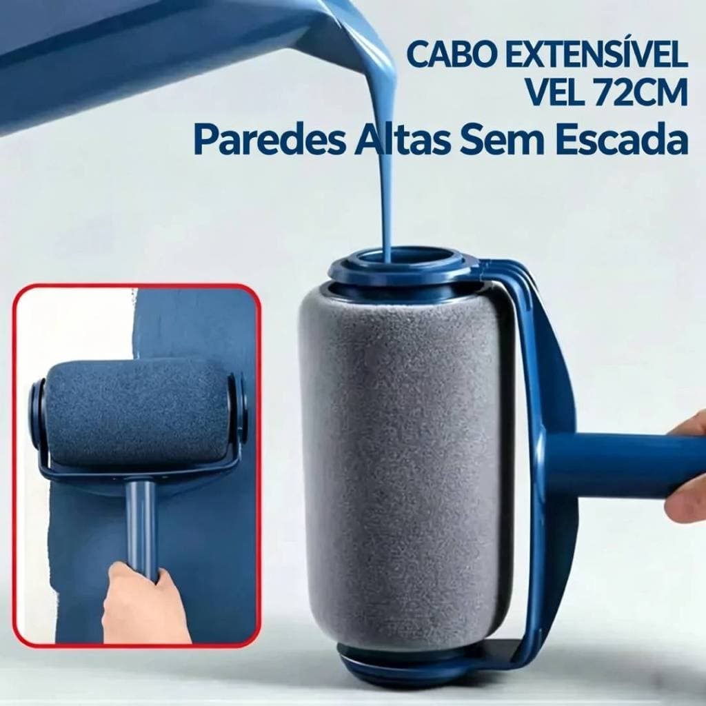 Kit de Pincel Rolo de Pintura Easy Glide de 6 Polegadas para Pintura de Paredes + 72 cm cabo