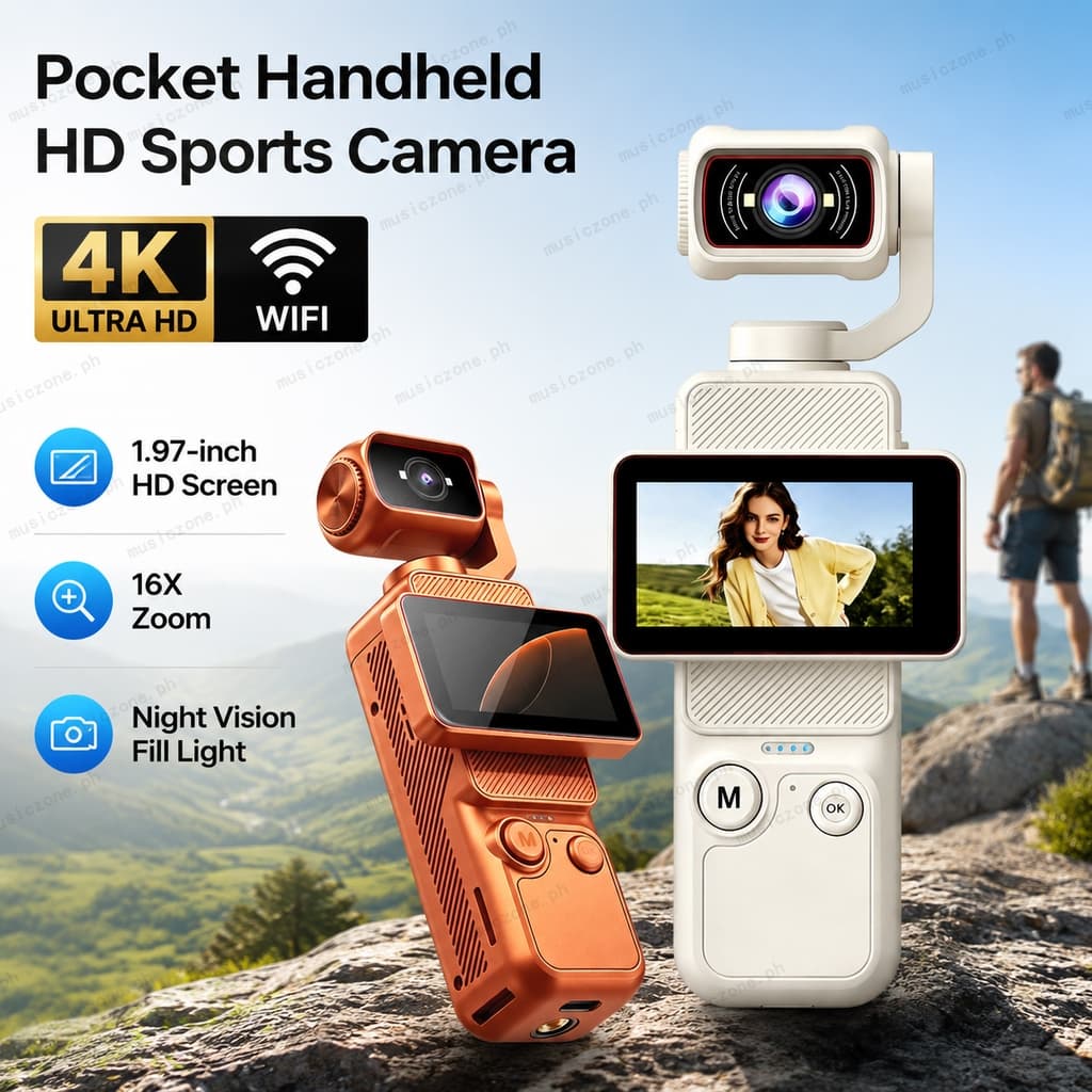 Mini Câmera Portátil De Bolso Vlog Com Resolução 4K , Tela Giratória De 1.97 " , WiFi Integrado , Bateria De 120 Minutos