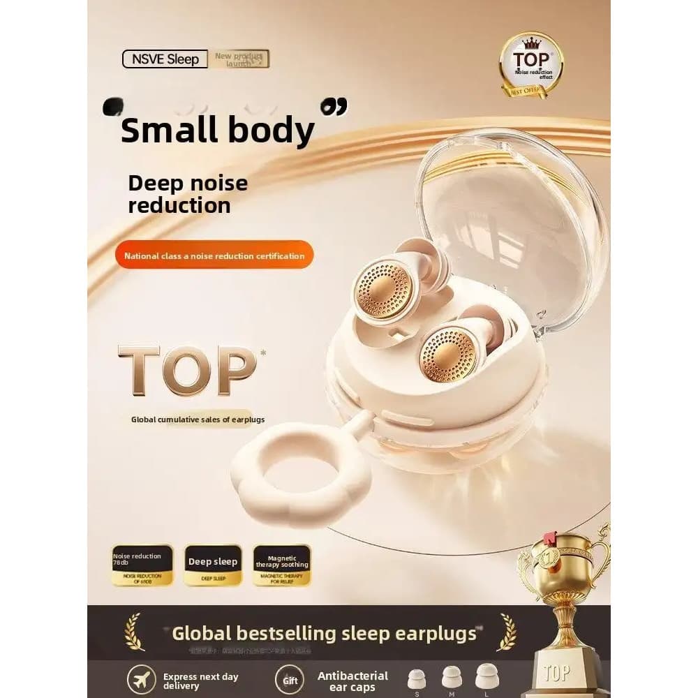 Fones de ouvido com cancelamento de ruído para dormir, reutilizáveis, 45dB, com cancelamento de ruído, proteção de Silic