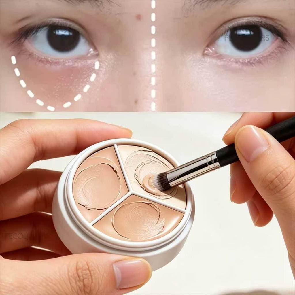 Paleta De Corretivo De 3 Cores , Creme De Textura , Cobre Marcas De Acne , Olheiras , Multifuncional , Maquiagem Facial