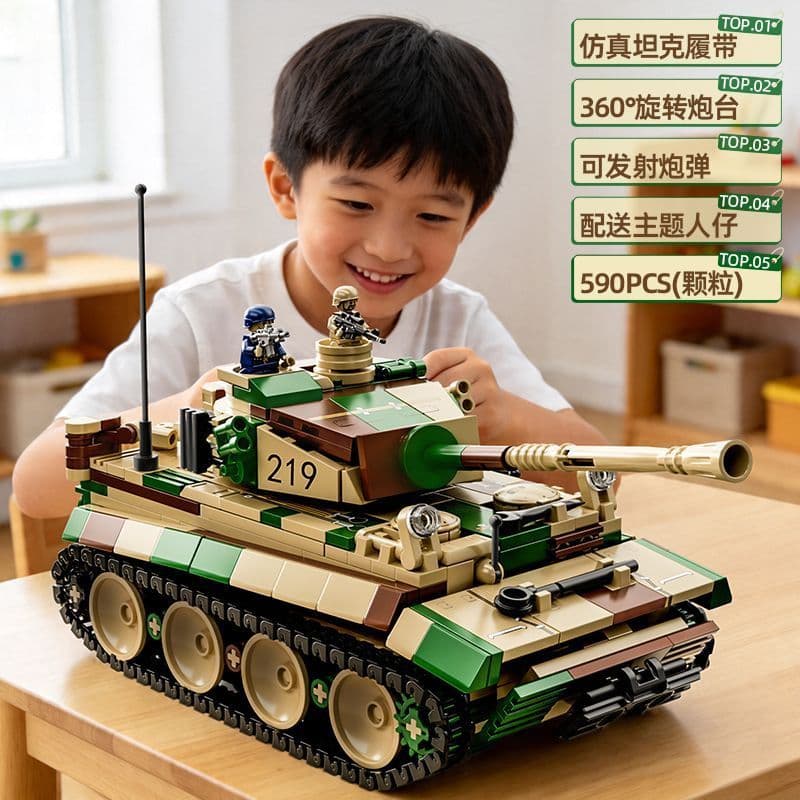 690 pçs compatível Lego menino série militar tigre pista tanque veículo blindado bloco de construção brinquedo presente