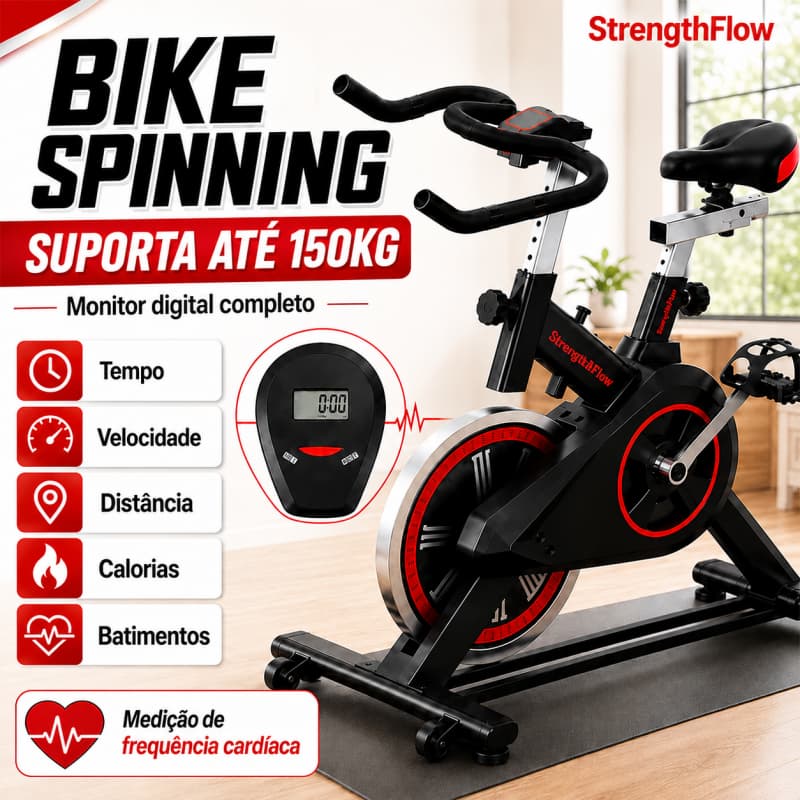 Bicicleta Bike Ergometrica Spinning Academia Fitness Profissional 150kg