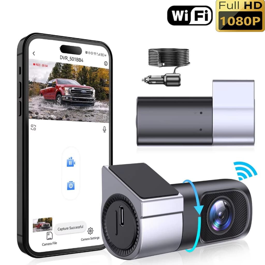 1080P HD WIFI Dashcam Com Visão Noturna Mini Oculto Monitoramento De Estacionamento 24 Horas Gravação De Loop Sensor De