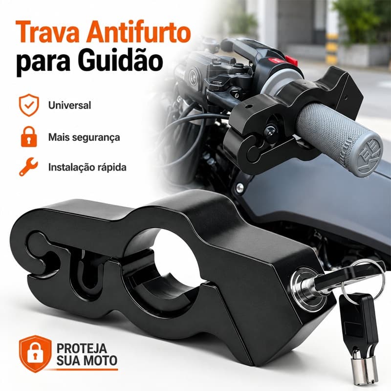 Trava Manete Anti-furto Bloqueio De Guiador Universal Para Guia De Moto