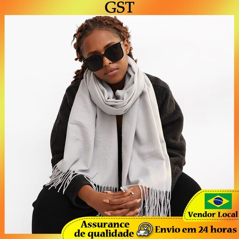 Cachecol quente multicolorido longo xale atacado lenço de cor sólida feminino inverno novo estilo imitação de cachecol d
