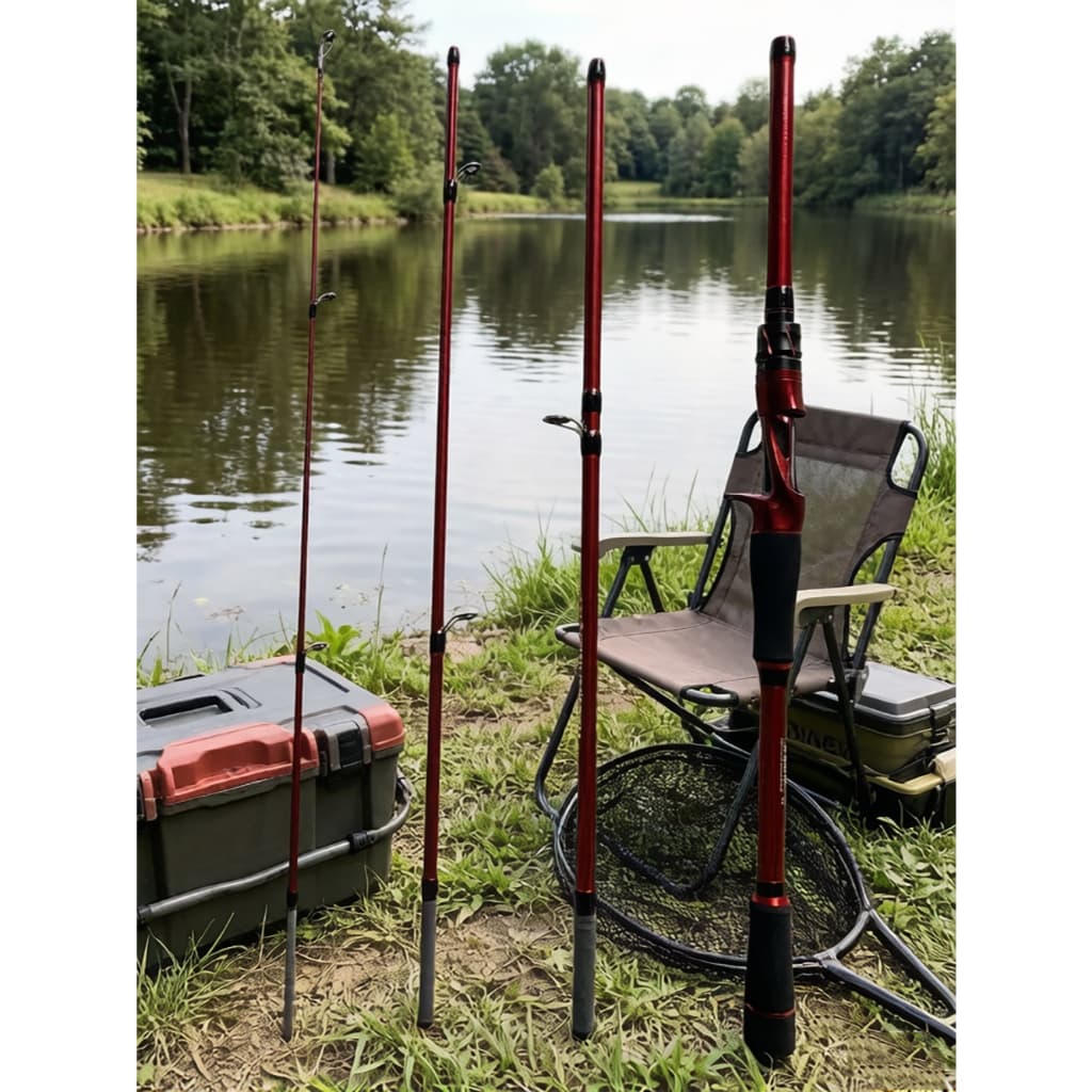 Vara de pesca de seção curta Vara de pesca de 4 seções Vara de seção de inserção M Vara de isca ajustável Vara de pesca