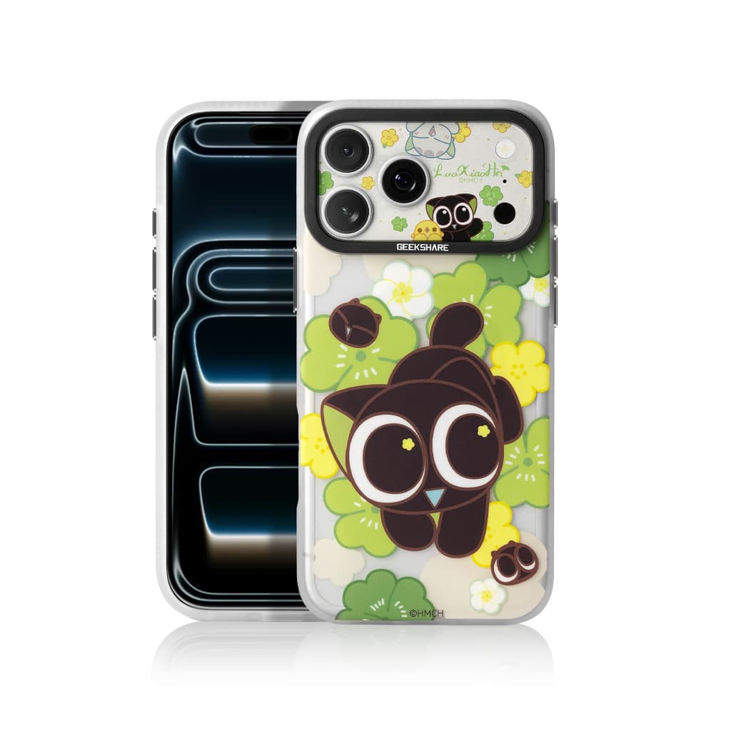 Capa Transparente Genuína Licenciada Luo Xiaohei MagSafe Para iPhone 17 Pro Max 17 17 , TPU À Prova De Choque Fofo Gato
