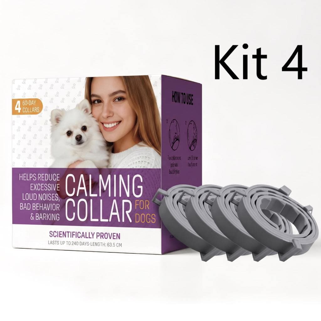 Kit 4 Coleira Para Animais De Estimação De Feromônios – Antiestresse Cães E Gatos Ajustável À Prova D'água