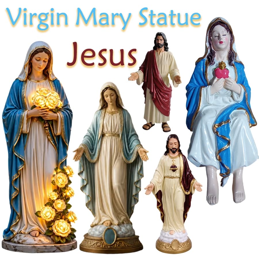 Virgem Maria Estátua Resina Estatueta Católica Decoração Nossa Senhora Da Graça Estátuas Para Casa Prateleira De Mesa