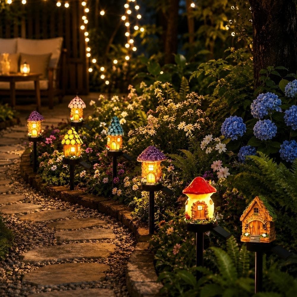 Luzes Solares De Jardim LED Criativas Em Forma De Cogumelo Para Decoração Ao Ar Livre , Adequadas Jardins , Pátios , Pas