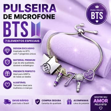 Pulseira De Microfone BTS-Joias Digitais Da Moda De 7 Elementos Para Mulheres E Crianças