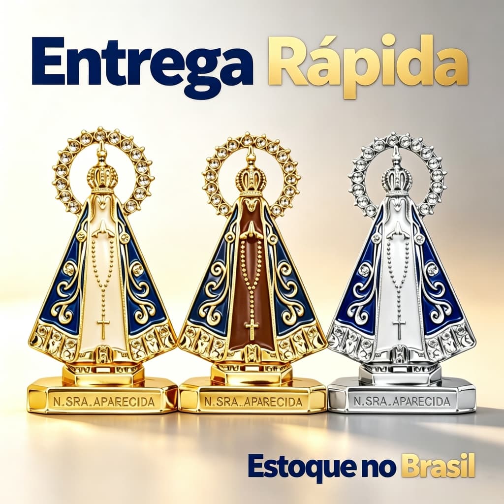 Kit 3/6/12 Santinha Nossa Senhora Aparecida Imagem Para-Presente Religioso Para Carro, Escritório E Lar Fé E Devoção