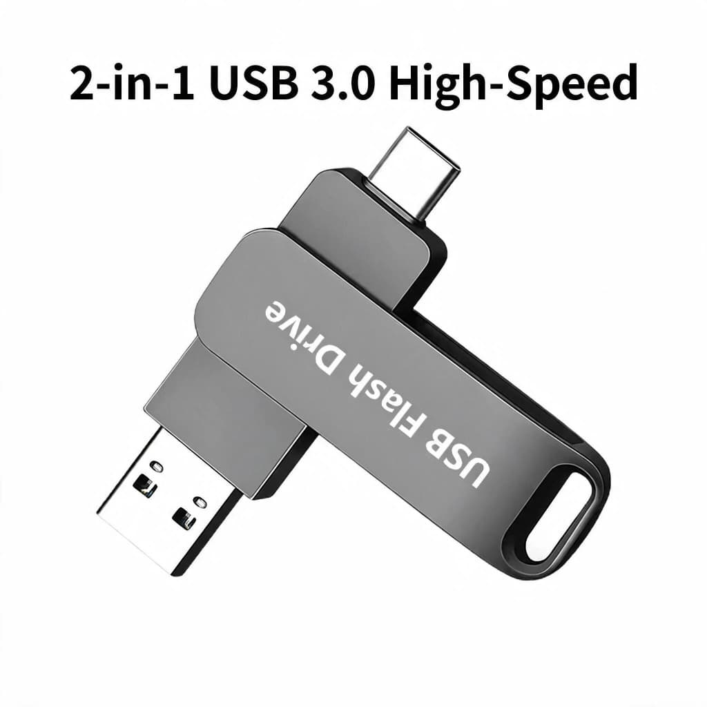 Disco U dois em um para celular, adequado para iPhone 15/16/17, novo Android C-Port 3.2, Driver de memória Flash de víde