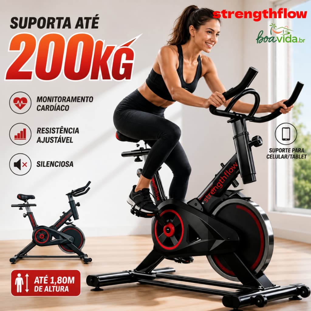 Bicicleta Bike Ergometrica Spinning Academia Fitness Profissional 150kg Para Fitness Profissional e Treino Esportivo