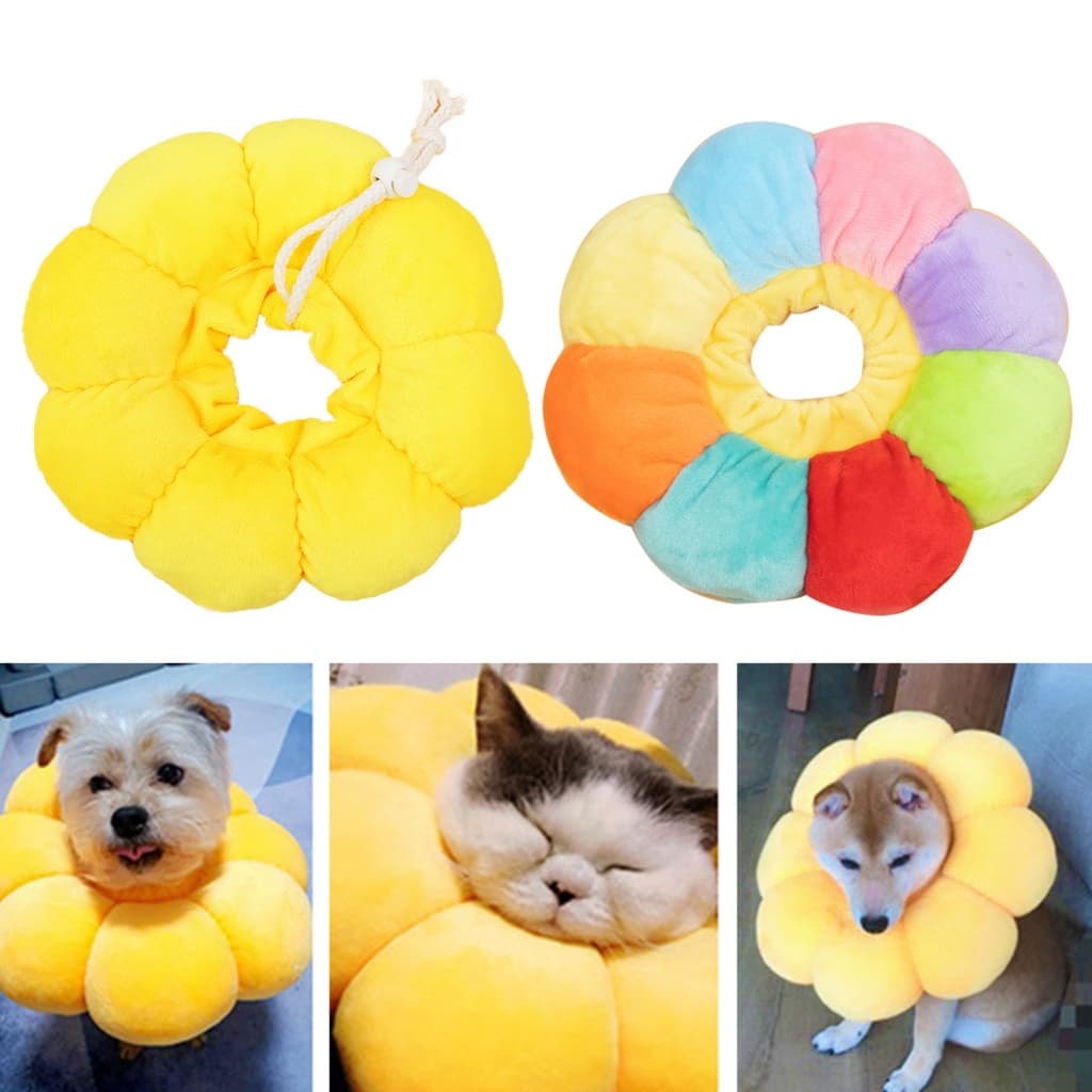 Forma De Girassol Ajustável Pet Gato Cão Círculo Colar Pescoço Cone Proteção Fornecimento