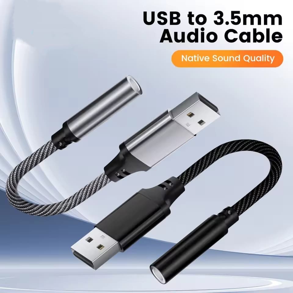 Adaptador De Áudio USB Para Entrada De 3.5mm , A 3.5 TRRS Fêmea Com Placa De Som Estéreo Externa PC , Laptop , Fone De O