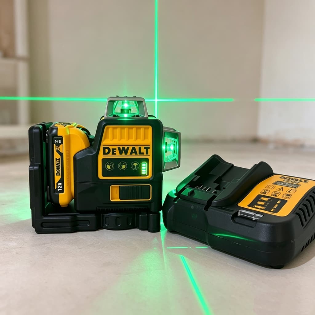 Nível de bolha com luz verde. **Escolha um dos dois modelos disponíveis**. Rotação vertical de 360°, qualidade fiável