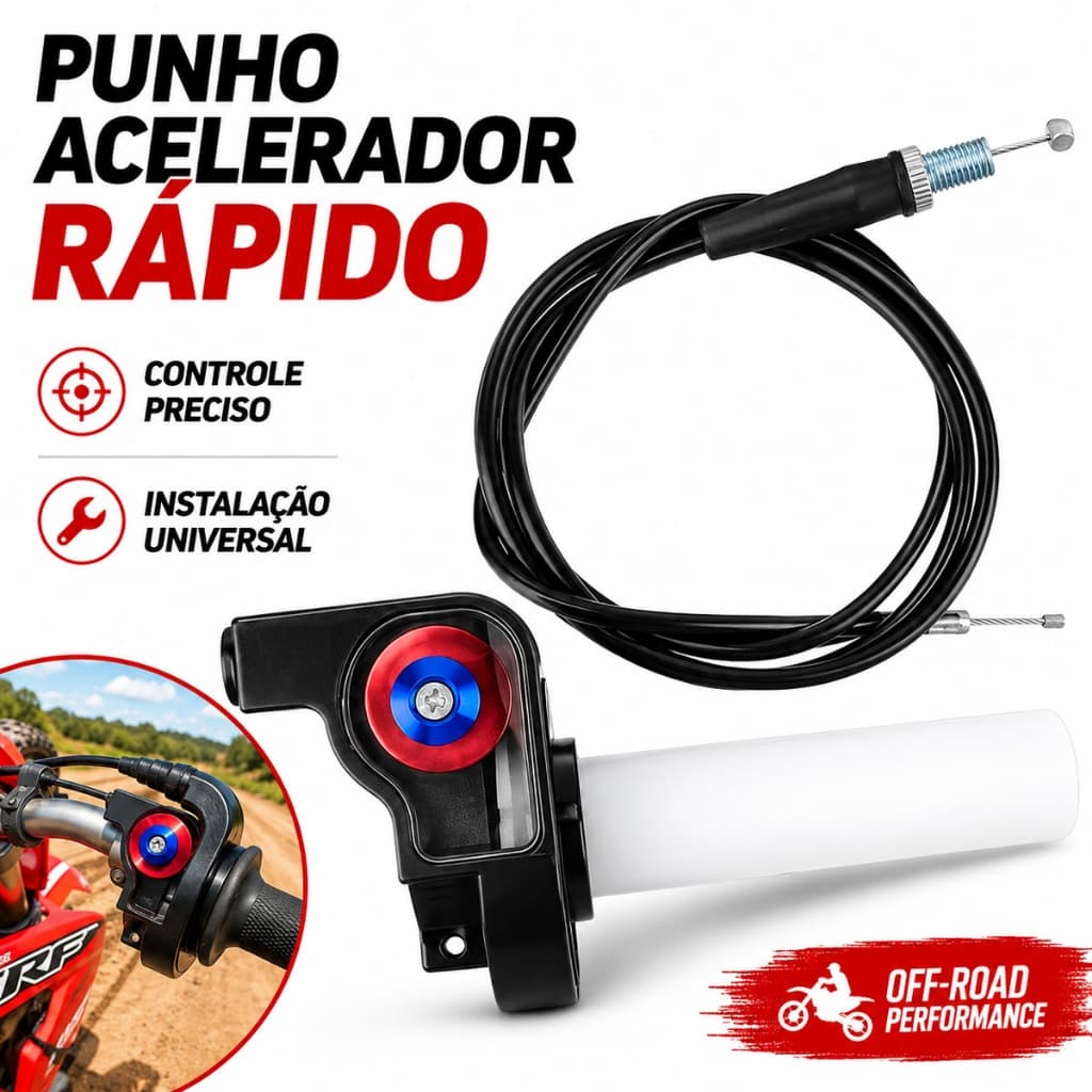 Punho acelerador rápido universal moto preto