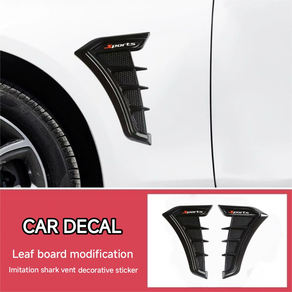 Decorações de carro tipo Universal capô Fender exclusivo modificado guarnição lateral simulação saída de ar tubarão guel