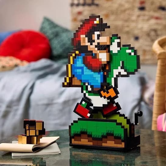 1215pcs Super Adventurer Compatível com Yoshi Pixel Blocos de Construção Montagem de Brinquedos Lego Presente de Dia das