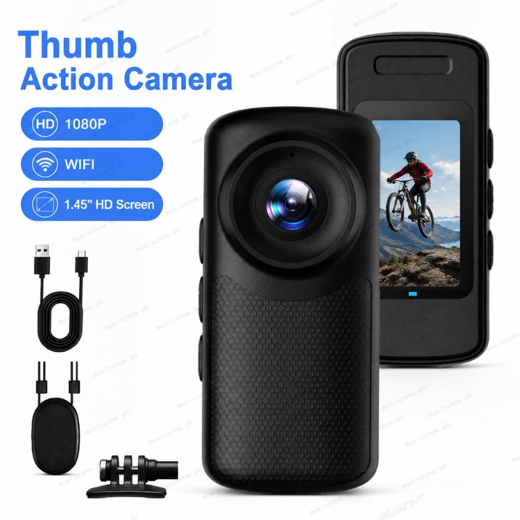 Mini Câmera Esportiva Vestível 1080P HD WiFi Action Cam 1000mAh Bateria De Longa Duração Para Ciclismo , Corrida , Vlogg
