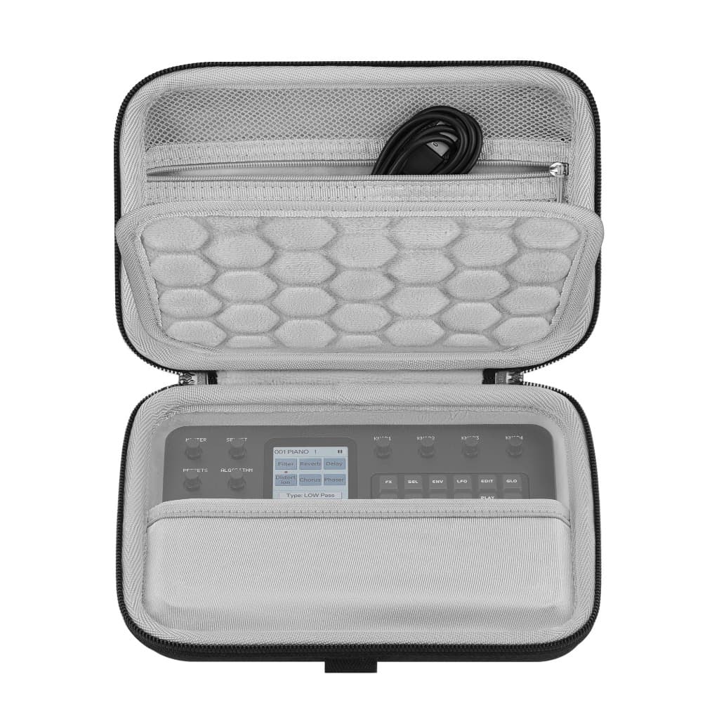 Estojo Rígido GEEKRIA Compatível Com M-VAVE FM-1/FM001 , Bolsa De Transporte Para Sintetizador De Áudio (Cinza Escuro)