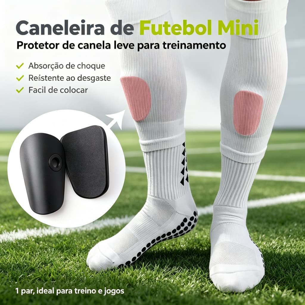 1 Par Mini Caneleira de Futebol Protetor de Canela Leve Resistente ao Desgaste Absorção de Choque para Treinamento
