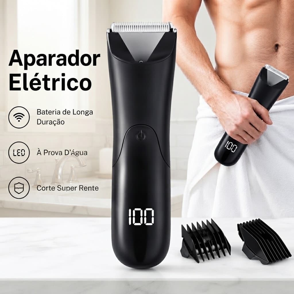 Máquina De Cortar Pelos  – À Prova D'água Com Luz LED E Suporte, Ideal Para Virilha, Peito E Axilas