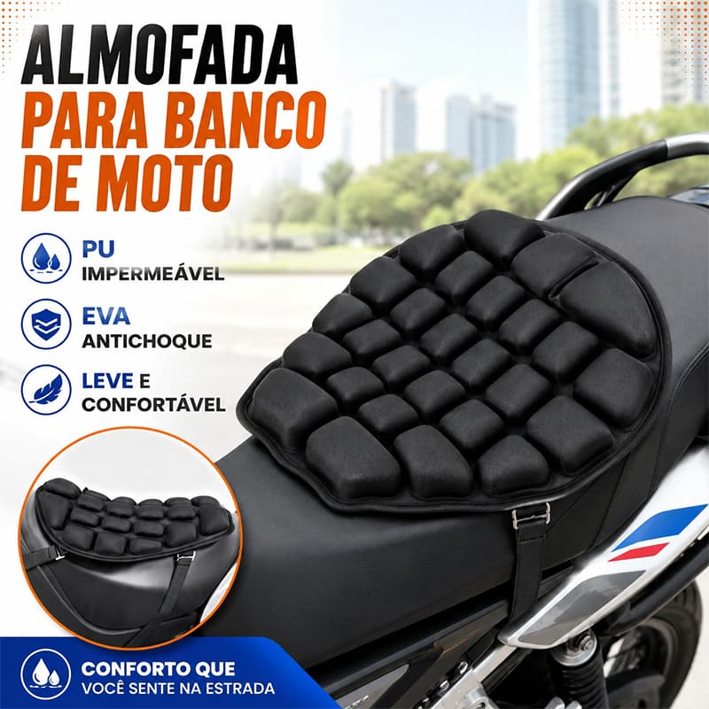 Almofada de Assento Para Moto Respiravel 3D Ergonômica Antiderrapante Alívio para Nádegas