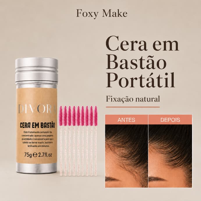 Bastão de Cera Capilar Anti-Frizz Portátil – Controle de Fios Rebeldes Textura Leve Sem Oleosidade | Fixação Duradoura
