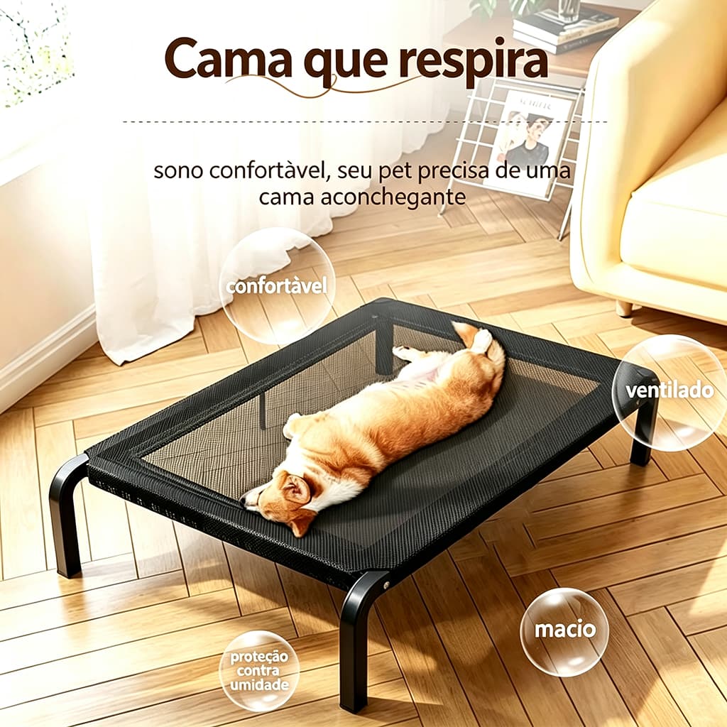 Cama Suspensa Elevada Impermeável Portátil Confortável Respirável,Lavável E Resistente Para Cães Gatos