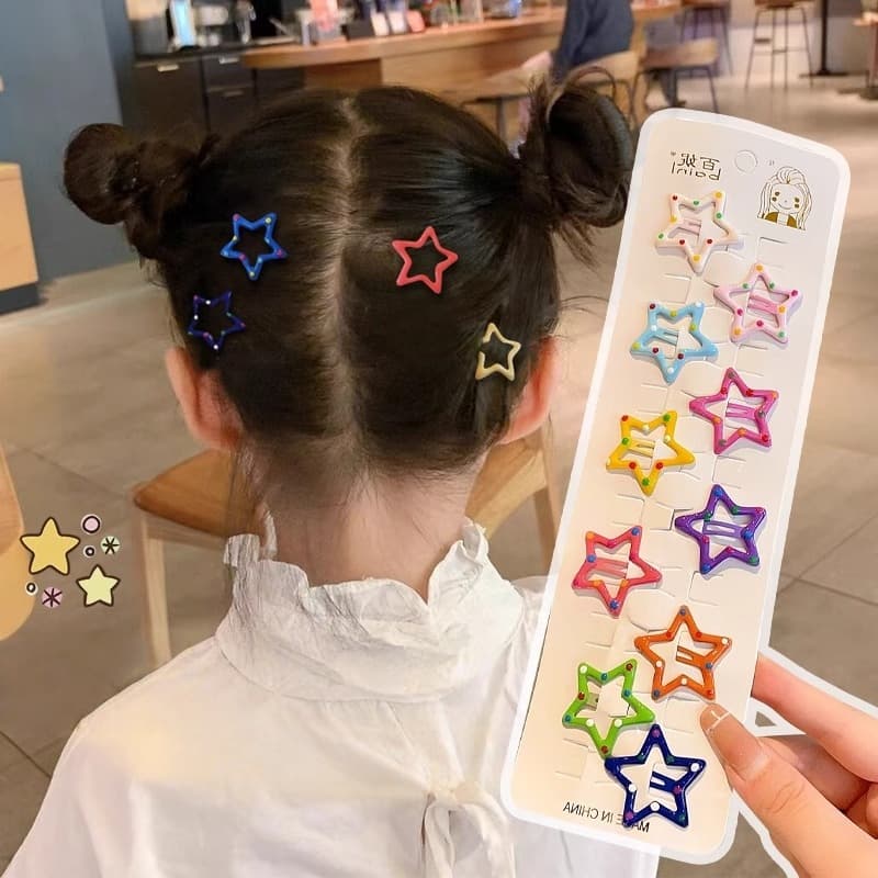40/30/20/10 Grampos De Cabelo Estrela Coloridos Com Bolinhas | Novo Lançamento De Moda Aniversário Casamento Jovens Clip