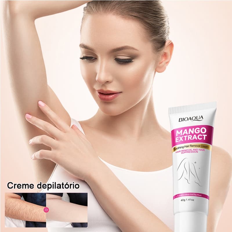 Creme hidratante não irritante para remoção de pelos nas axilas e pernas 40g