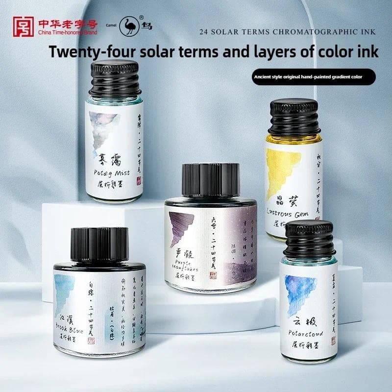 Avestruz 24 Cores 10ml Caneta Tinteiro Tinta Vibrante Aquarela Não Carbono-Entupimento Material Escolar