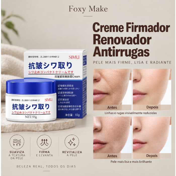 Creme Facial Reafirmante Antirrugas , Hidratante E Nutritivo , Ajuda A Reduzir Linhas Finas , Aumenta Elasticidade