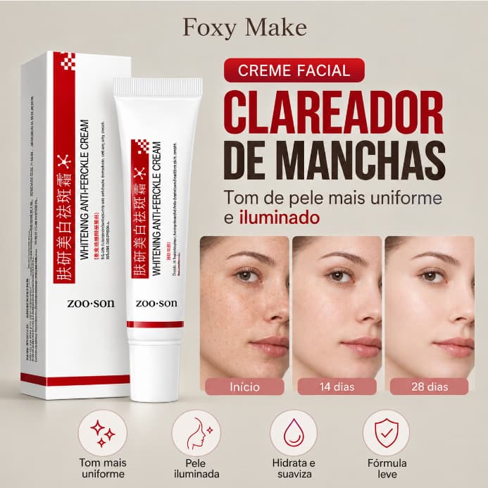 Creme Facial Iluminador E Hidratante , Uniformiza O Tom Da Pele Combate Embotamento 20g