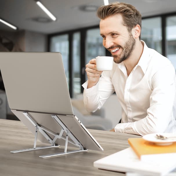 Articulated Laptop Stand - Adjustable, Compact and Ergonomic - Ideal for Home Office, Cooler and Postural Improvement
