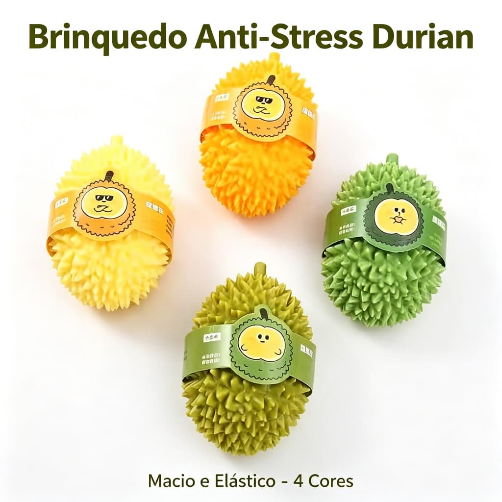 Brinquedo Anti-Stress Durian Squishy – Macio e Elástico, Aperte e Estique, 10×6cm 100g, 4 Cores