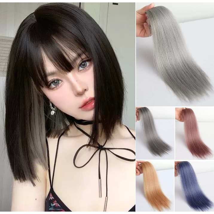 Artigo decorativo 1 Peça Feminina 35cm Mecha de cabelo com tic‑tac,Moda Mate Colorida ideal para festas e uso diário