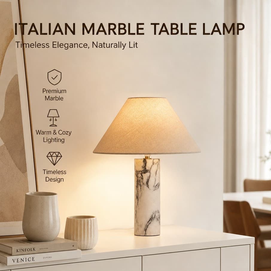 Abajur De Mesa Mármore Luxo Base Natural Abajur De Cabeceira Para Quarto Sala Decoração