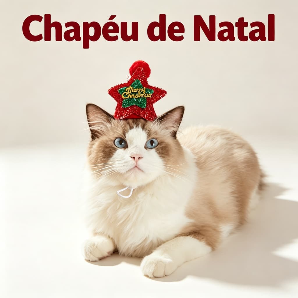 Chapéu de Natal para Cães e Gatos, Acessório Pet Estrela Brilhante, Material Seguro sem Odor, Presente Fofo,