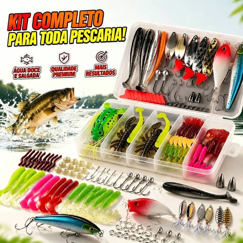 Kit 107 Iscas Artificiais Meia Água com Anzol Duplo Iscas Realistas para Pesca de Truta e Peixes para Pesca Marítima